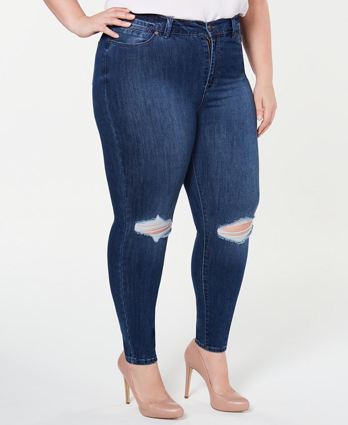 Celebrity Pink Trendy Plus Size High-Rise Distressed Skinny Ankle Jeans -  Macy's