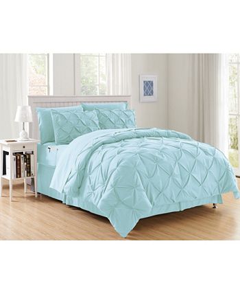 Elegant Comfort Pintuck 8 Pc Comforter, White Bed In A Bag Cal King
