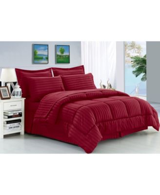 Elegant Comfort Dobby Stripe 8-Pc. Comforter Set, Full/Queen