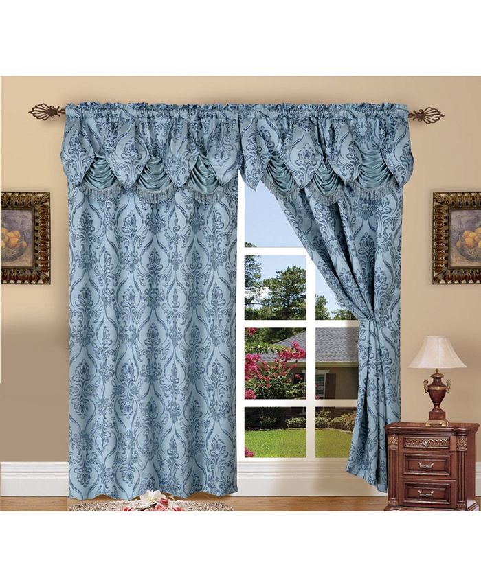 Elegant Comfort Elegant Comfort Linen Luxury Jacquard Curtain Panel Set ...