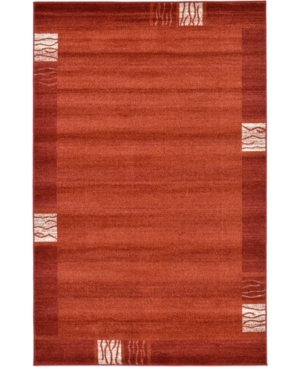Bridgeport Home Lyon Lyo1 Rust Red 5' x 8' Area Rug