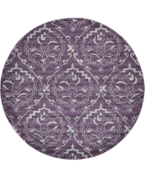 Bridgeport Home Felipe Fel1 Purple 8' x 8' Round Area Rug