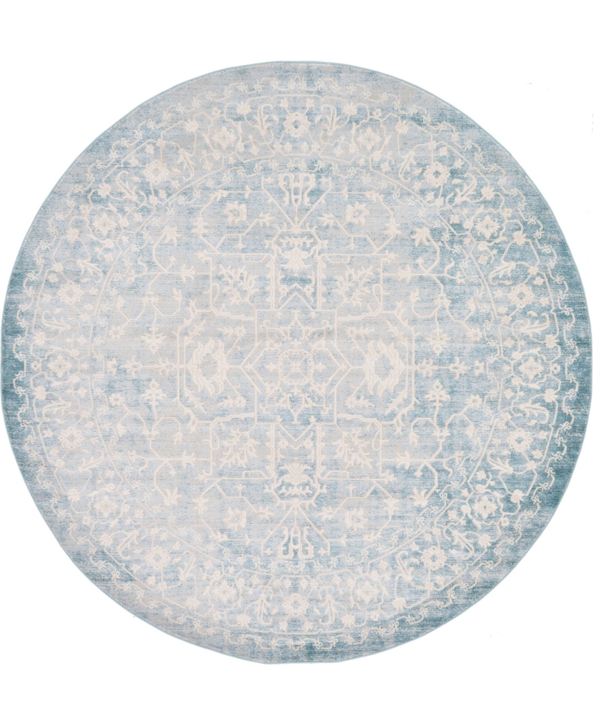 Bayshore Home Norston Nor1 8' x 8' Round Area Rug - Blue