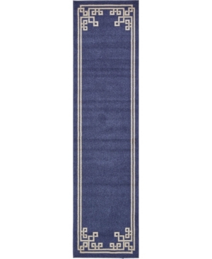 Bridgeport Home Anzu Anz3 Navy Blue 2' 7in x 10' Runner Area Rug