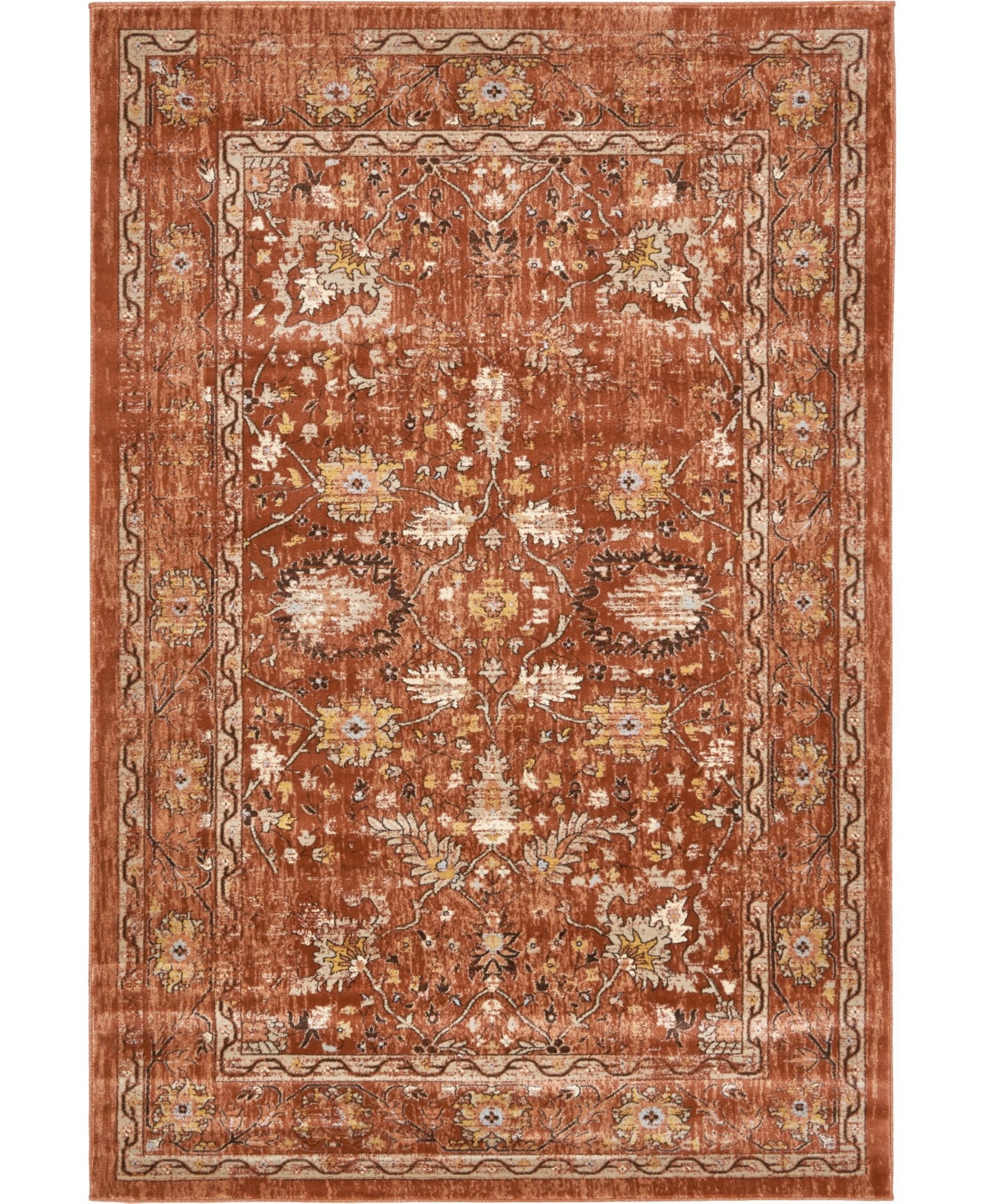 Bayshore Home Masha Mas3 6' x 9' Area Rug - Terracotta