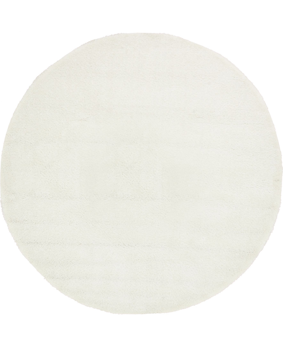 Bayshore Home Uno Uno1 8' x 8' Round Area Rug - Snow White
