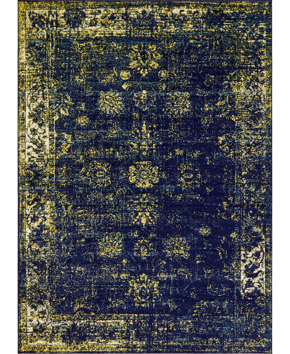 Bayshore Home Basha Bas1 Navy Blue 8' x 11' Area Rug - Navy Blue