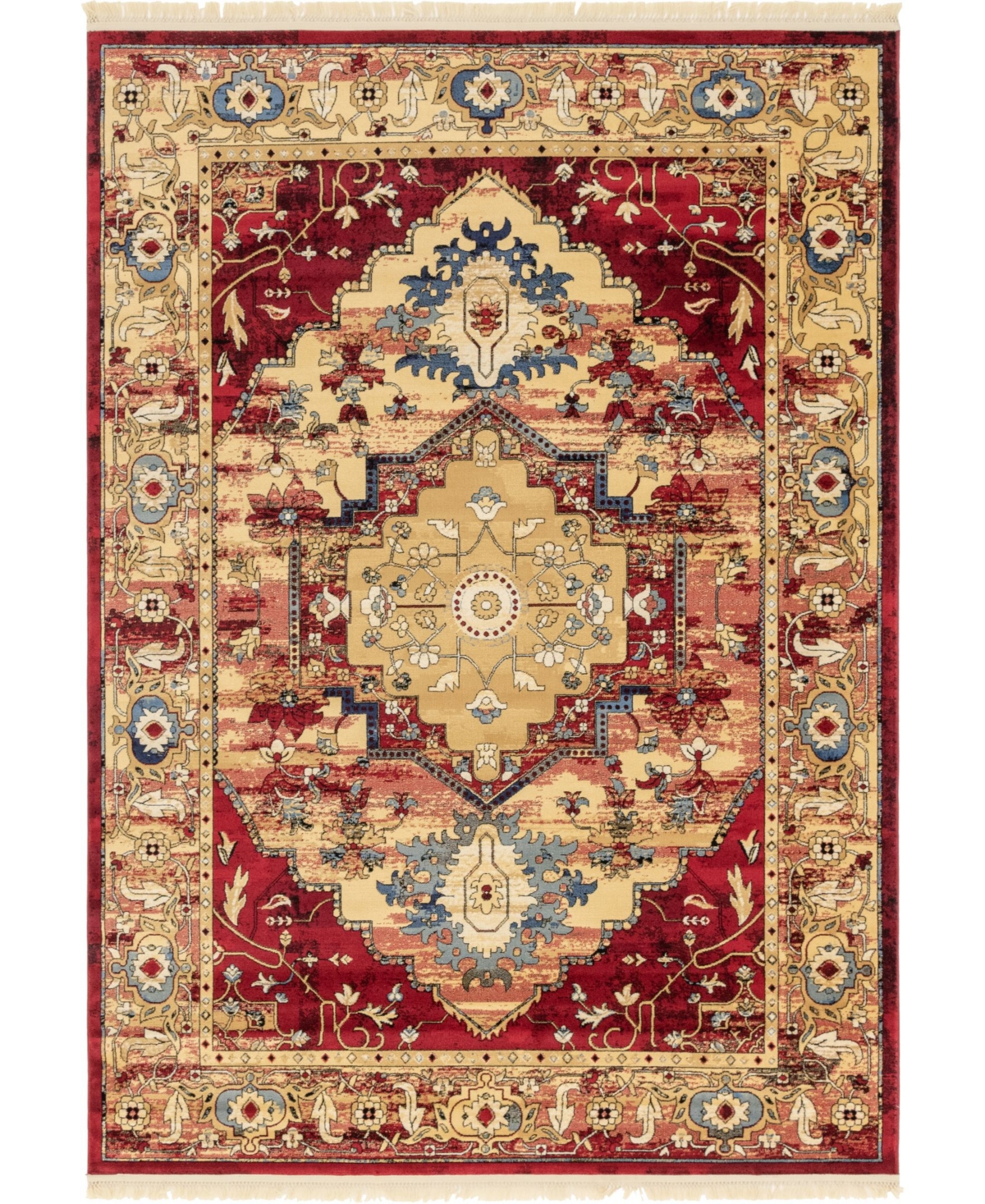 Bayshore Home Borough Bor3 7' x 10' Area Rug - Red