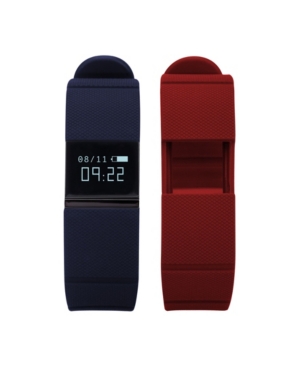 image of iFitness Activity Tracker with Navy Strap and Bonus Red Strap