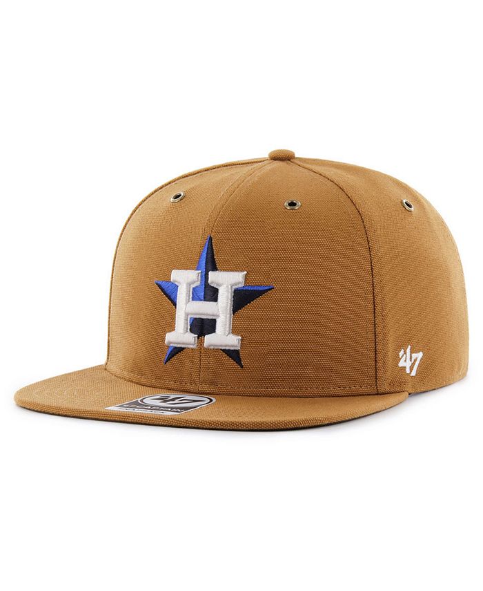 Houston Astros Carhartt Mens Baseball Hat Cap Strap-Back Tan Cotton Twill