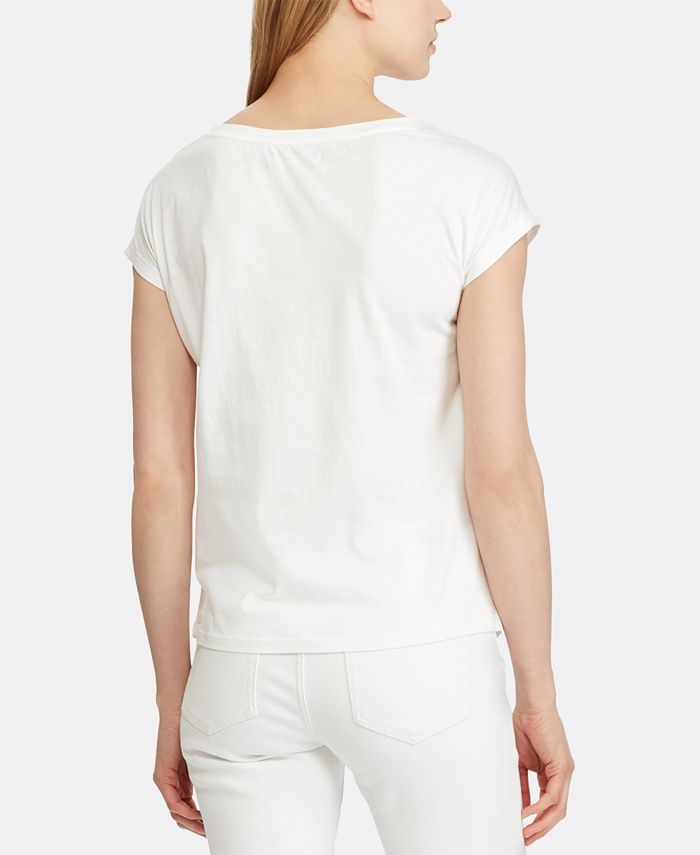 Lauren Ralph Lauren Logo-Print Short-Sleeve Top & Reviews - Tops ...