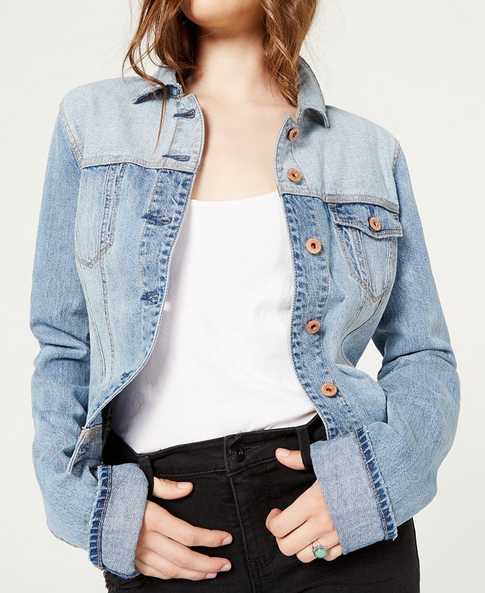 American Rag Juniors' Cotton Two-Tone Denim Jacket, Created for Macy's ...