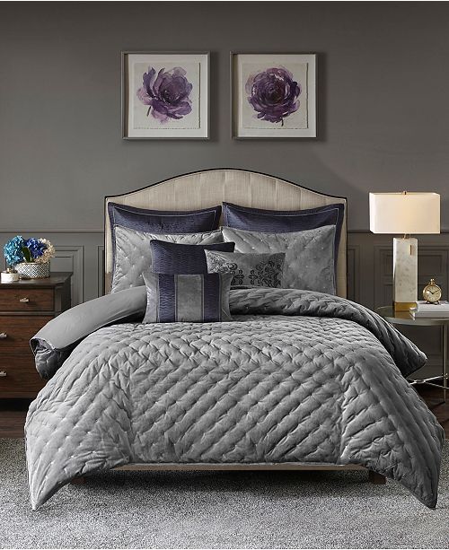 Jla Home Madison Park Signature Sophisticate Queen 8 Piece Velvet