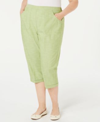 Alfred Dunner - Plus Size Embellished-Hem Cropped Pants
