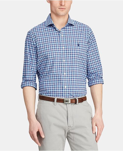 Polo Ralph Lauren Men S Classic Fit Plaid Performance Sport Shirt