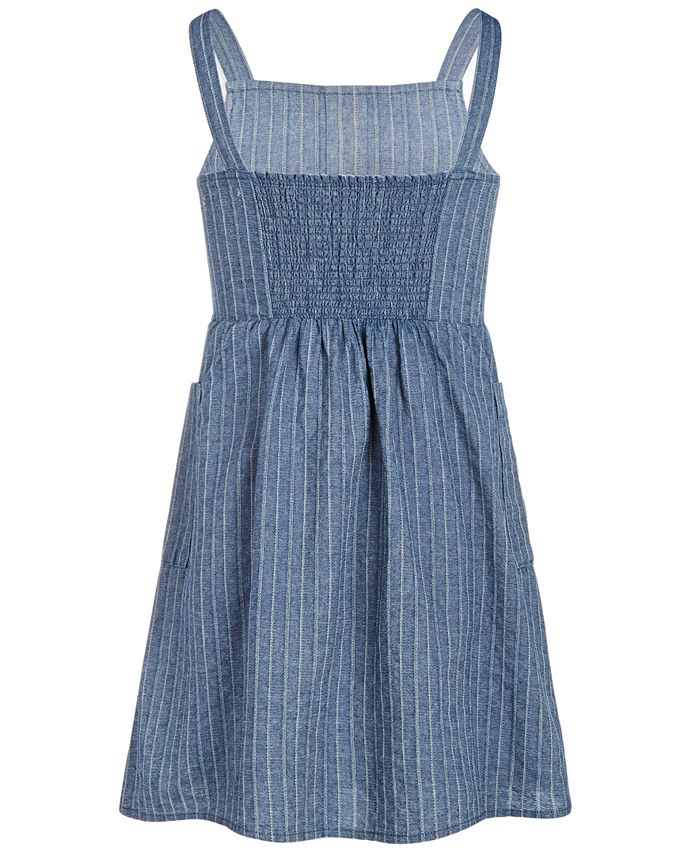 Epic Threads Big Girls Striped Denim Cotton Dress, Created for Macy's ...