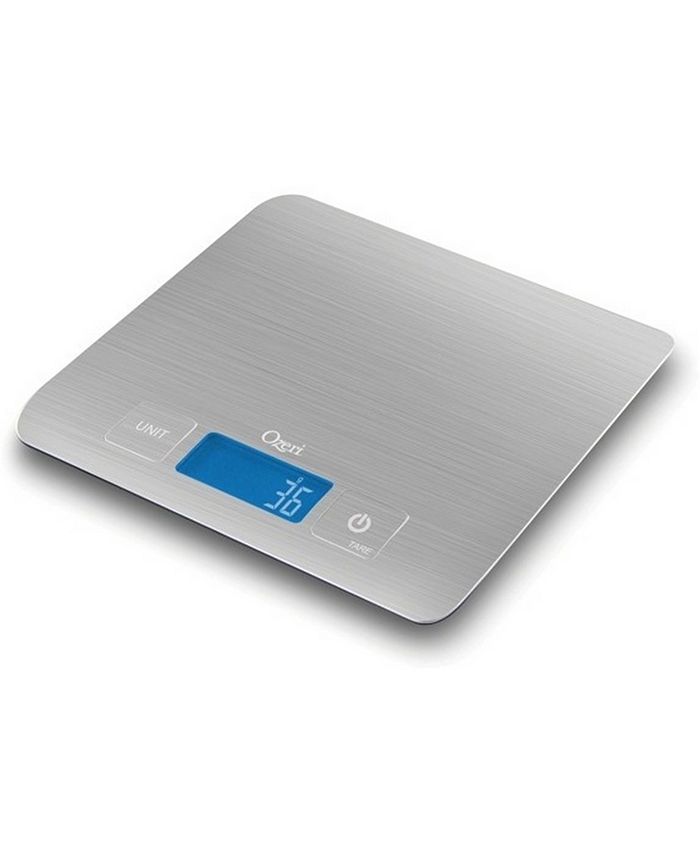 Ozeri Zenith Kitchen Scale, in Stainless Steel with Fingerprint
