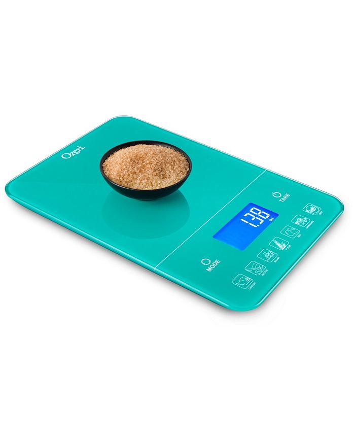 Bilancia Da Cucina Digitale Ozeri Touch III, Vetro Temperato, 10 Kg/22 Lbs, Con Orologio E Termometro, Batterie Incluse
