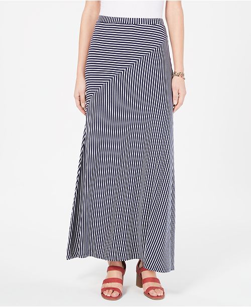 Style & Co Petite Spliced-Stripe Maxi Skirt, Created for Macy's ...
