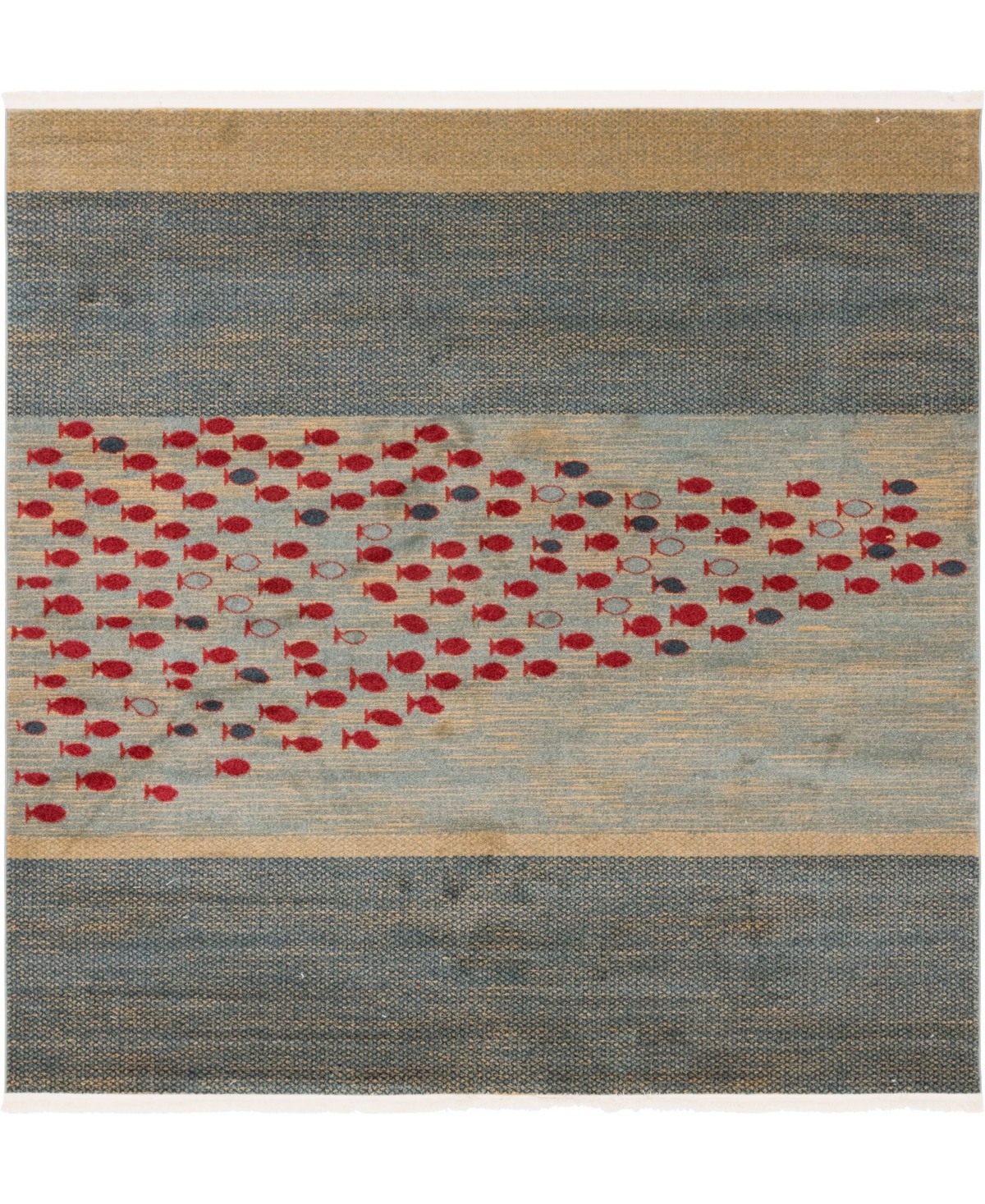 Bayshore Home Ojas Oja1 Light Blue 8' x 8' Square Area Rug - Light Blue