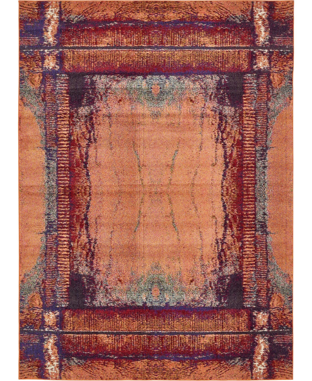 Bayshore Home Newwolf New4 Orange 8' x 11' Area Rug - Orange