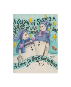 Trademark Global Maureen Lisa Costello 'blessings Snowmen' Canvas Art In Multi