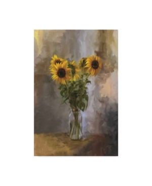 Trademark Global Lois Bryan 'five Sunflowers' Canvas Art In Multi