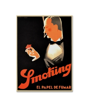 Trademark Global Vintage Apple Collection 'art Deco Smoking' Canvas Art In Multi