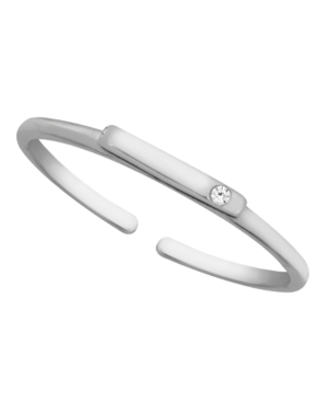 image of Sterling Silver Cubic Zirconia Bar Adjustable Toe Ring