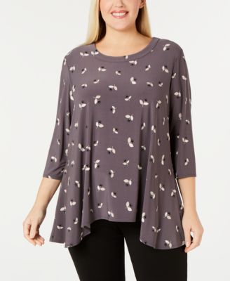 Anne Klein - Plus Size Printed Trapeze Top