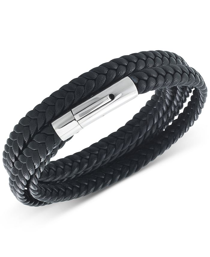 LEGACY for MEN by Simone I. Smith Leather Wrap Bracelet in Stainless ...