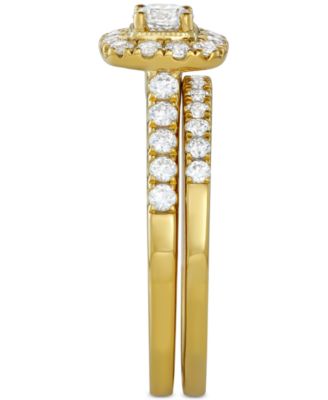 Diamond Halo Bridal Set (1 ct. t.w.) in 14k White, Yellow or Rose Gold