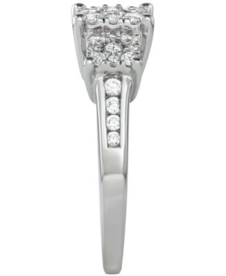 Diamond Princess Triple Halo Engagement Ring (3/4 ct. t.w.) in 14k White, Yellow or Rose Gold