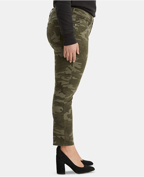 PLUS SIZE HALF CAMO AND HALF DENIM SHORTS main image 1