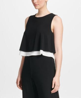 DKNY Popover Cropped Jersey Jumpsuit - Macy's