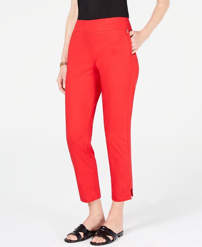 JM Collection Side Step Hem Ankle Pants, Created for Macy's - Macy's