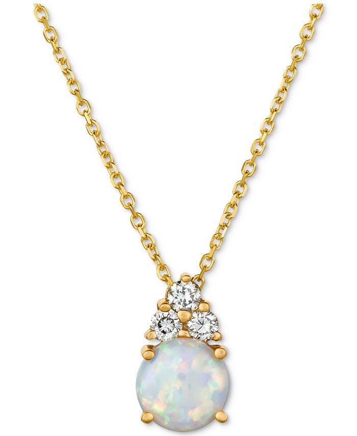 Macy s Opal 7 8 ct. t.w. Diamond 1 6 ct. t.w. 16
