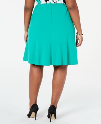 Nine West Plus Size Stretch Flare Skirt