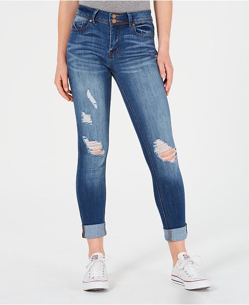 Indigo Rein Juniors' Cuffed Skinny Ankle Jeans & Reviews - Jeans ...