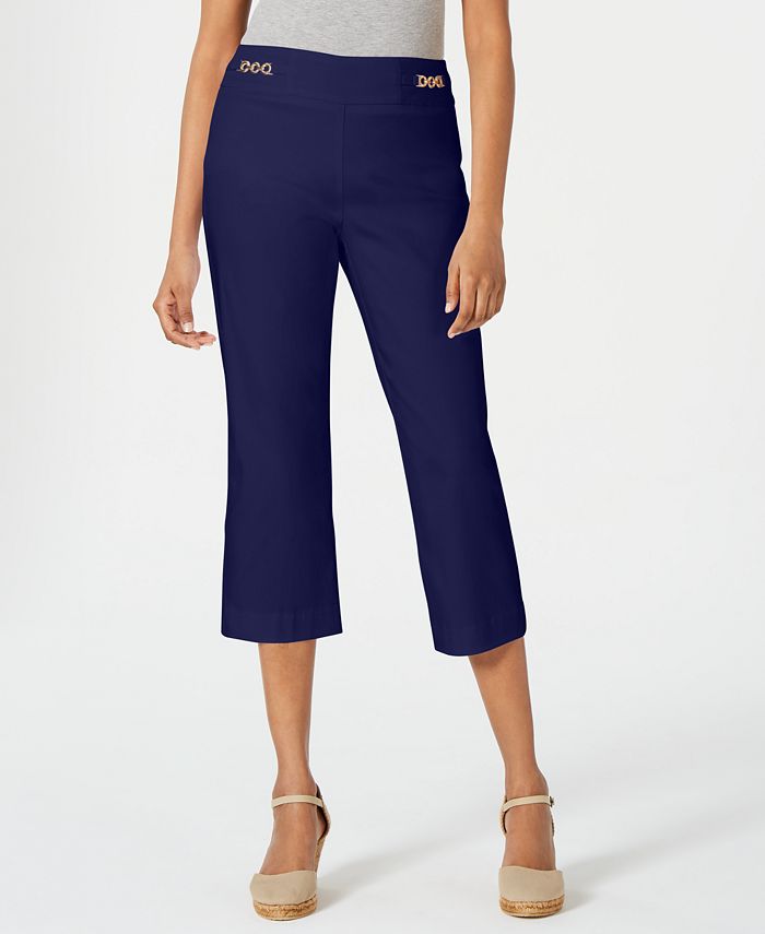 JM Collection Cropped Chain-Link Pants, Created for Macy's - Macy's