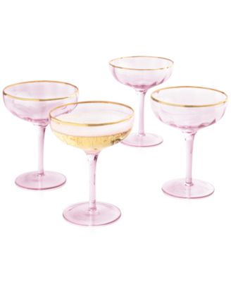 Martha Stewart Collection Blush Coupe Glasses, Set of 4, Created for Macy's