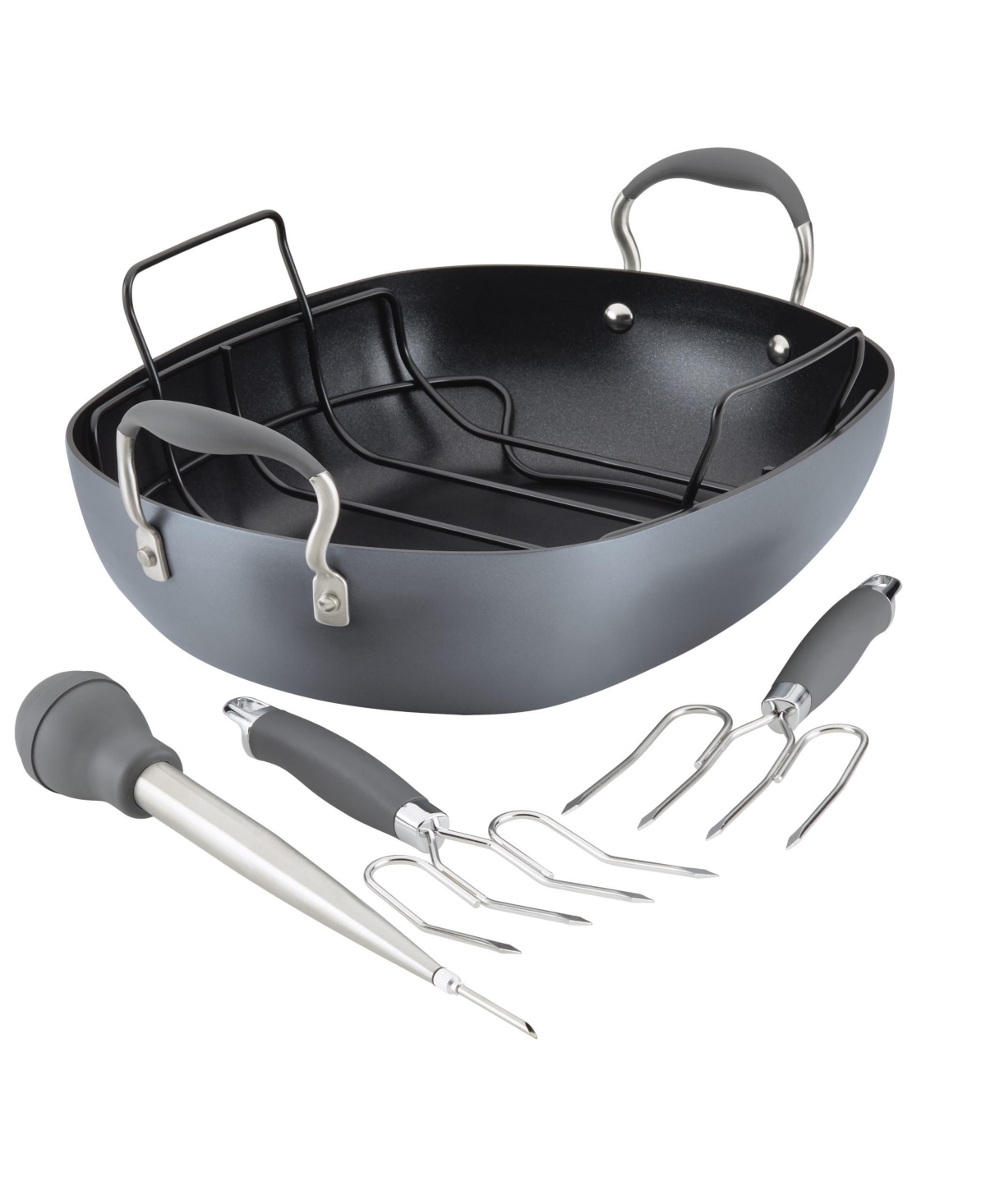 Anolon Advanced Home Hard-Anodized 16" x 13" Nonstick Roaster Set