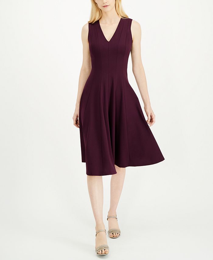 Calvin Klein - Women's V-Neck Midi Dress