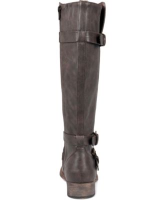 Women's Bite Wide Calf Knee High Buckle Boots