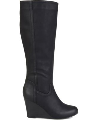 black wedge boots wide calf