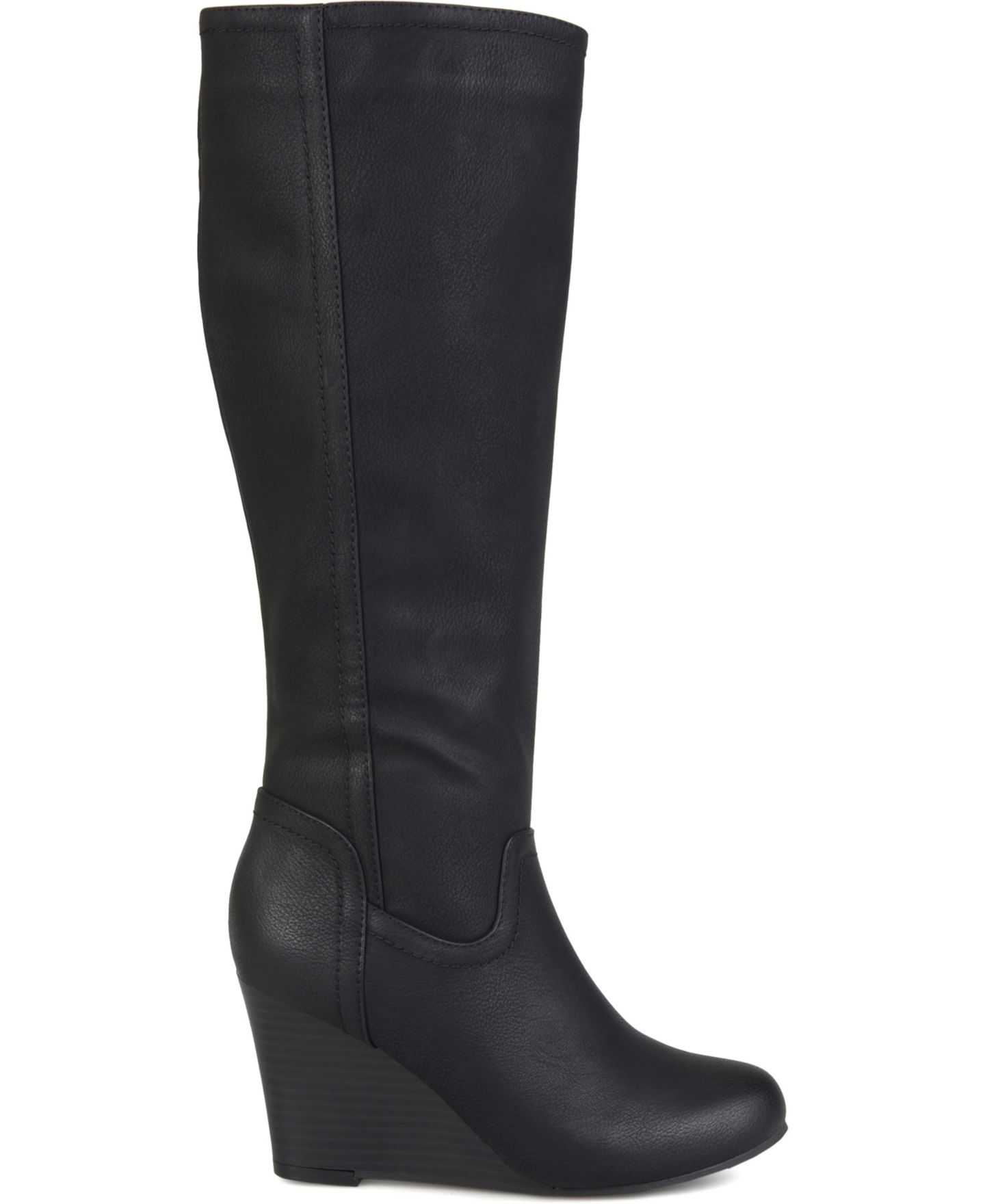 Женские ботинки Journee Collection Langly Regular & Wide Calf Knee High Wedge, цвет: Чёрный — фото 2