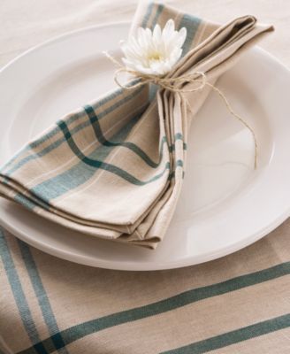 Chambray French Stripe Tablecloth 70" Round