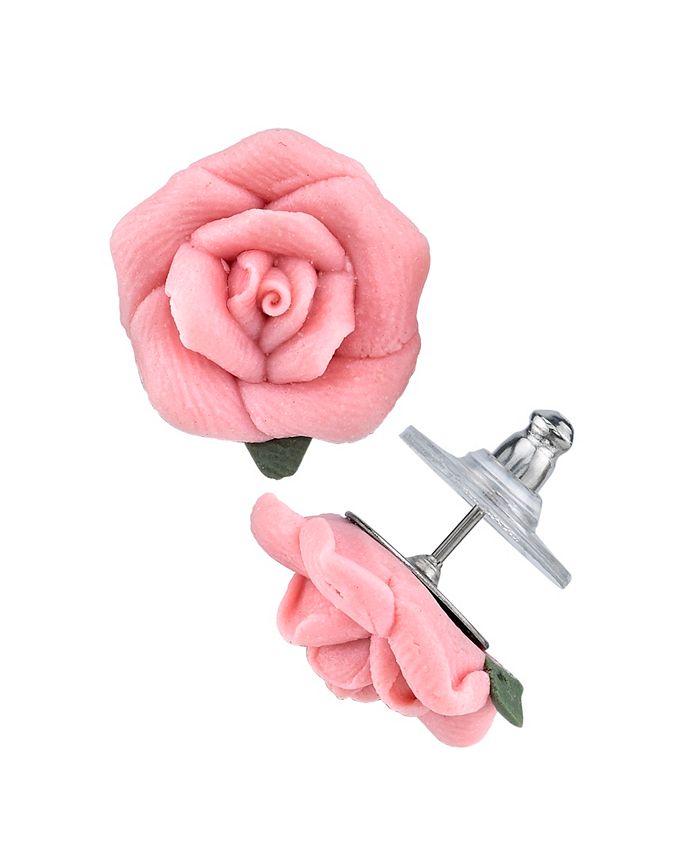 Porcelain rose earrings 2025