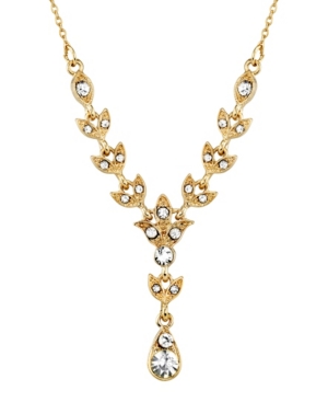 image of Downton Abbey Gold-Tone Crystal Y Necklace 16