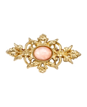 image of Downton Abbey Gold-Tone and Peach Color Stone Pin